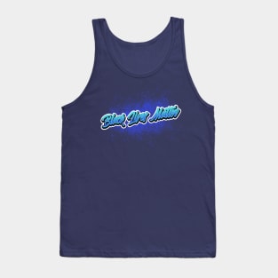 Black Lives Matter Blue Spray Paint Graffiti Tank Top